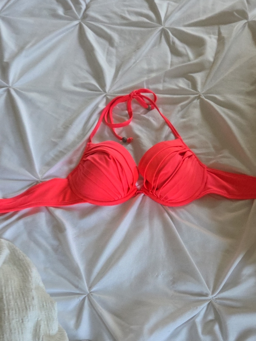 H&M Coral Pink Padded Halter Bikini Top